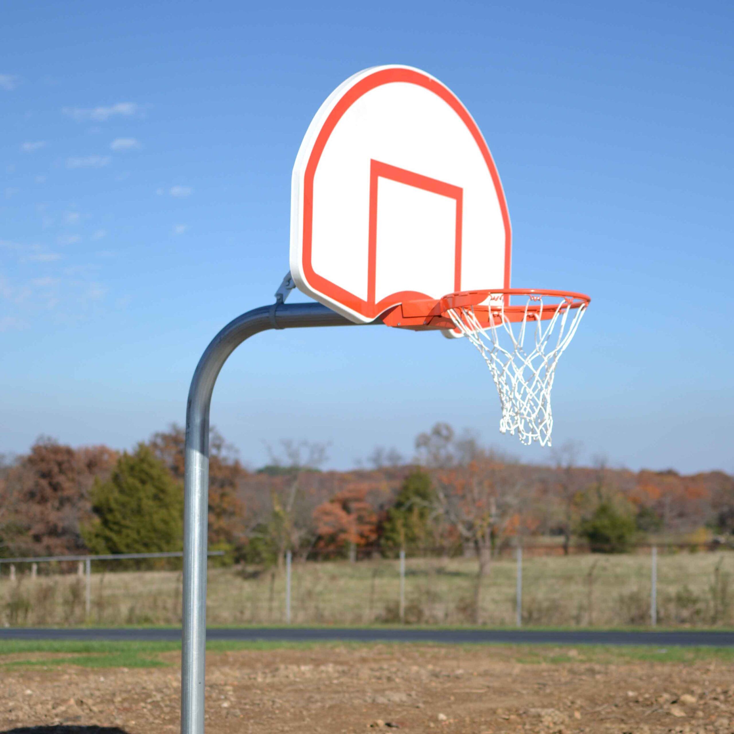 Gooseneck Basketball Goal 001 square Gooseneck basketball goals with fan shaped backboard for playground